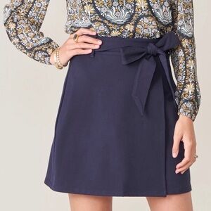 Spartina 449 Navy A-Line Skirt with Bow - Small